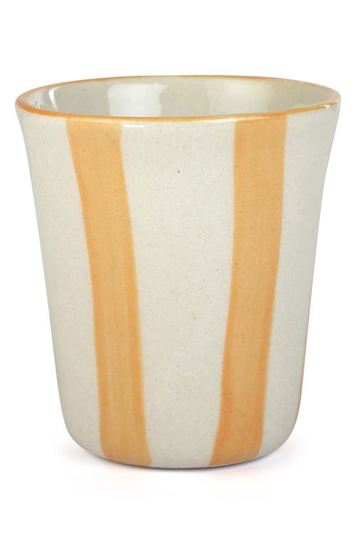 Casa Amarosa Stripe Ceramic Drinking Glass in Yellow 