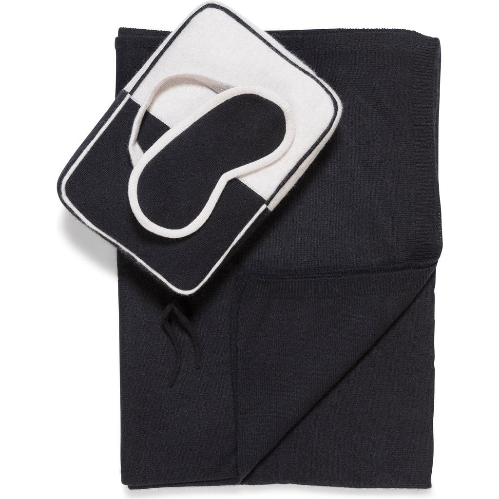 Sofia Cashmere Sophia Cashmere Colorblock Travel Set In Black