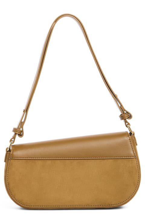 Addisyn Faux Suede Panel Shoulder Bag