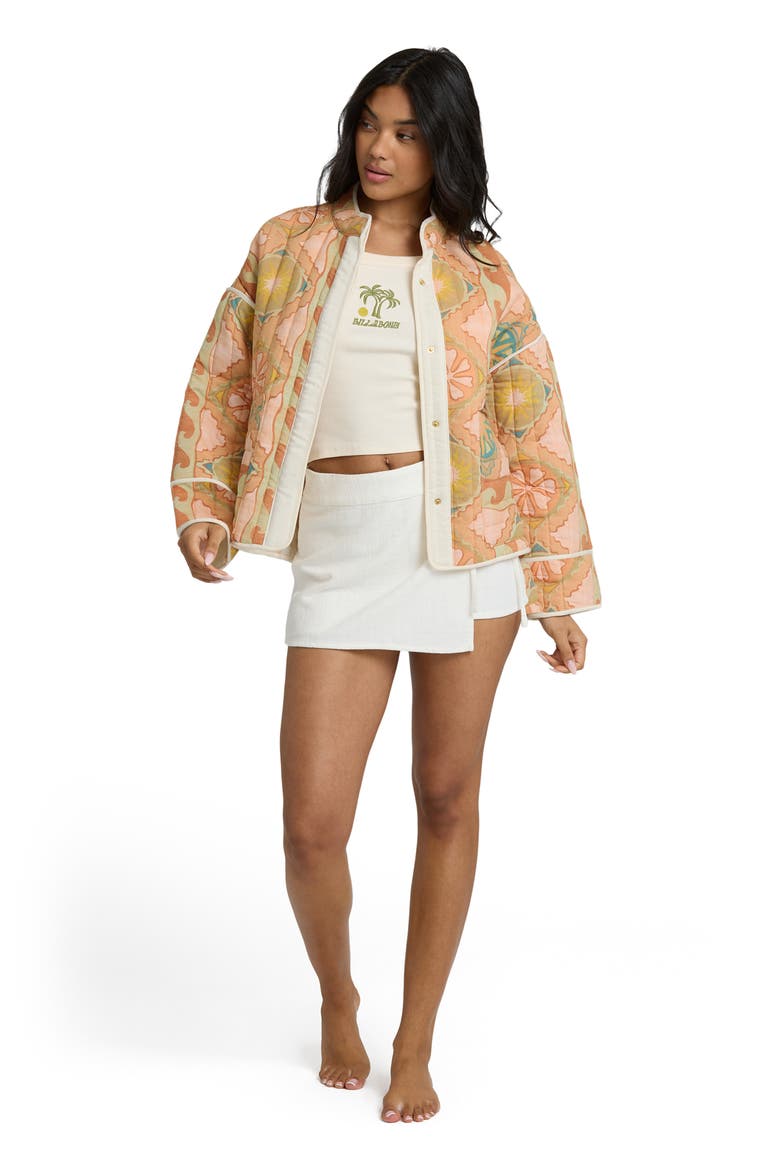 Folk Story Abstract Oversize Quilted Jacket, Alternate, color, SAND