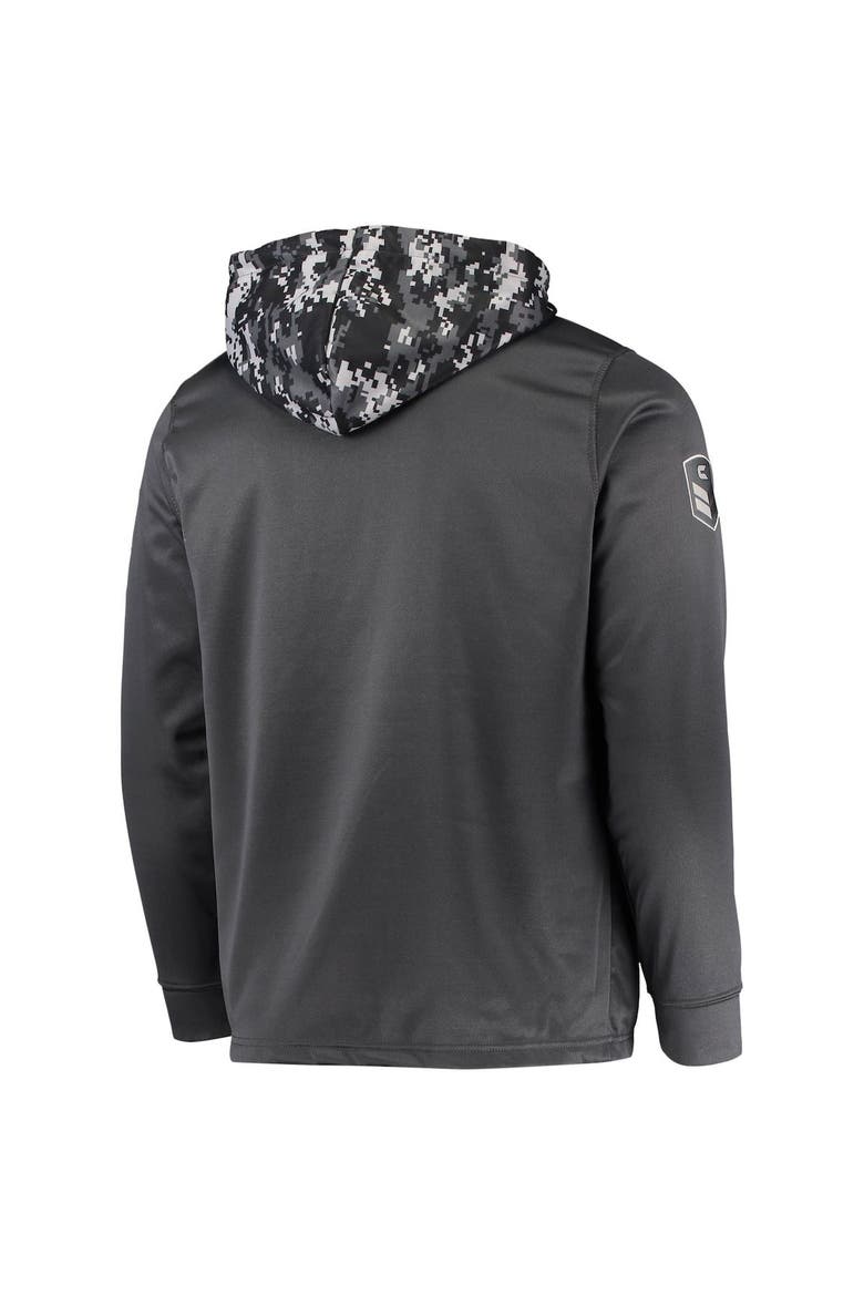 Men's Colosseum Charcoal Maryland Terrapins OHT Military Appreciation Digital Camo Quarter-Zip Hoodie, Alternate, color, Charcoal