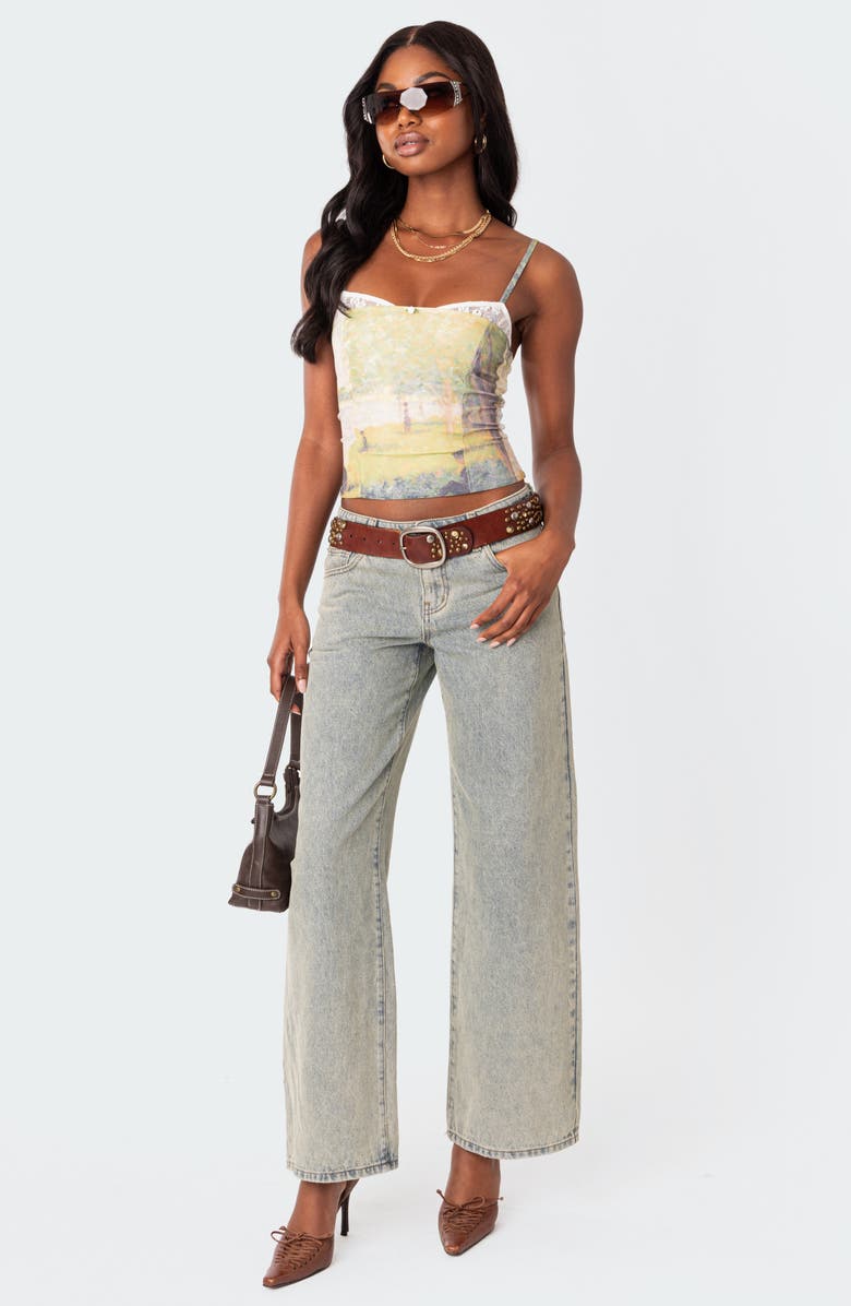 EDIKTED Picture Perfect Lace Bra Top, Alternate, color, Green