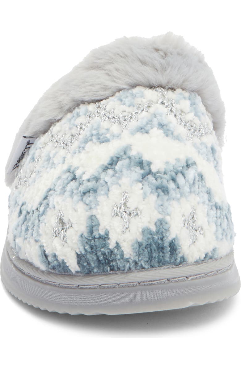 Børn Fair Isle Chenille Scuff Slipper, Alternate, color, Blue