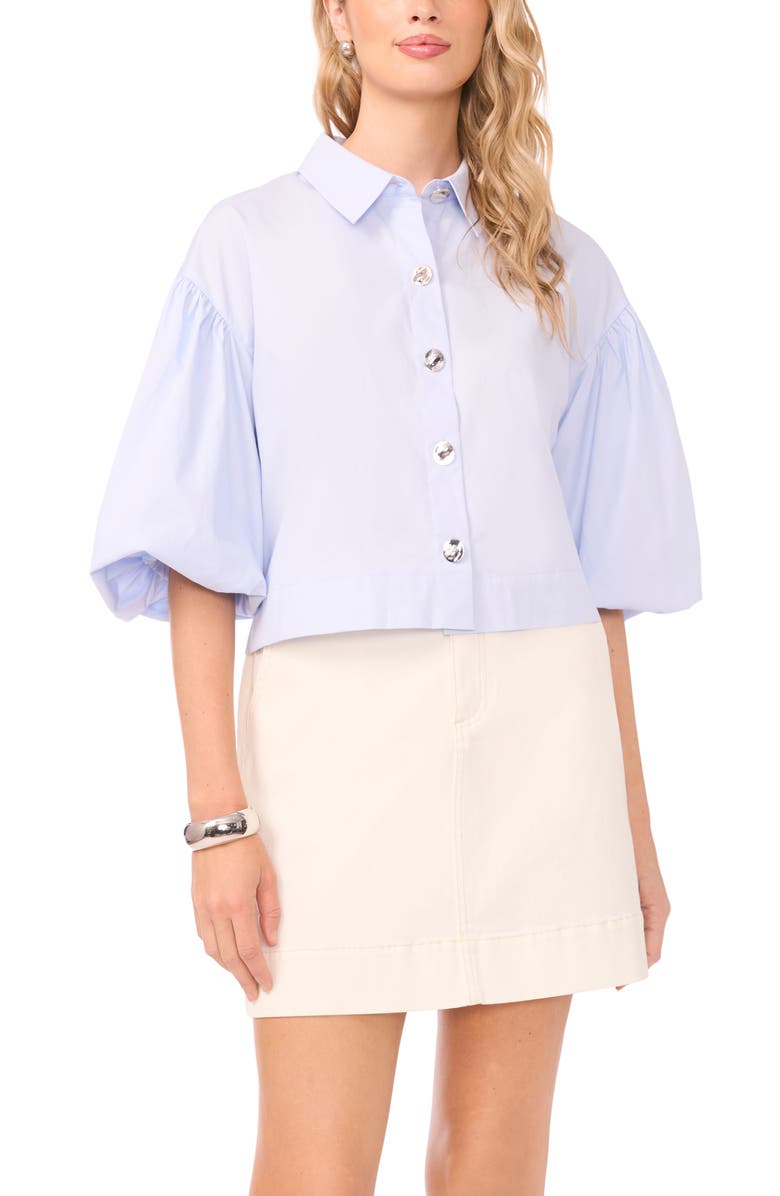 Vince Camuto Puff Sleeve Boxy Shirt, Main, color, Sky