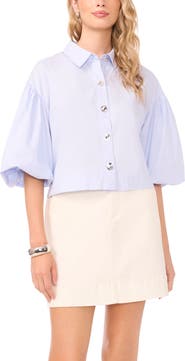 Vince Camuto Puff Sleeve Boxy Shirt