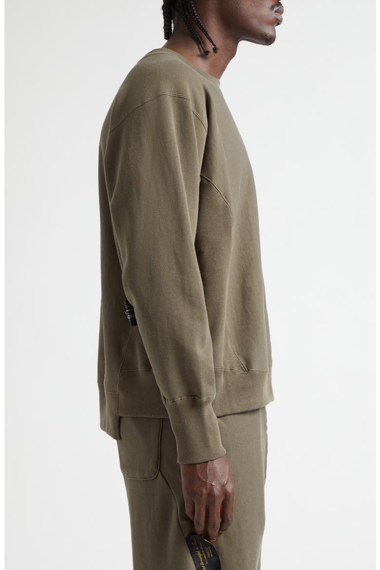x Champion Cotton Fleece Sweatshirt, Alternate, color, KHAKI GRAY