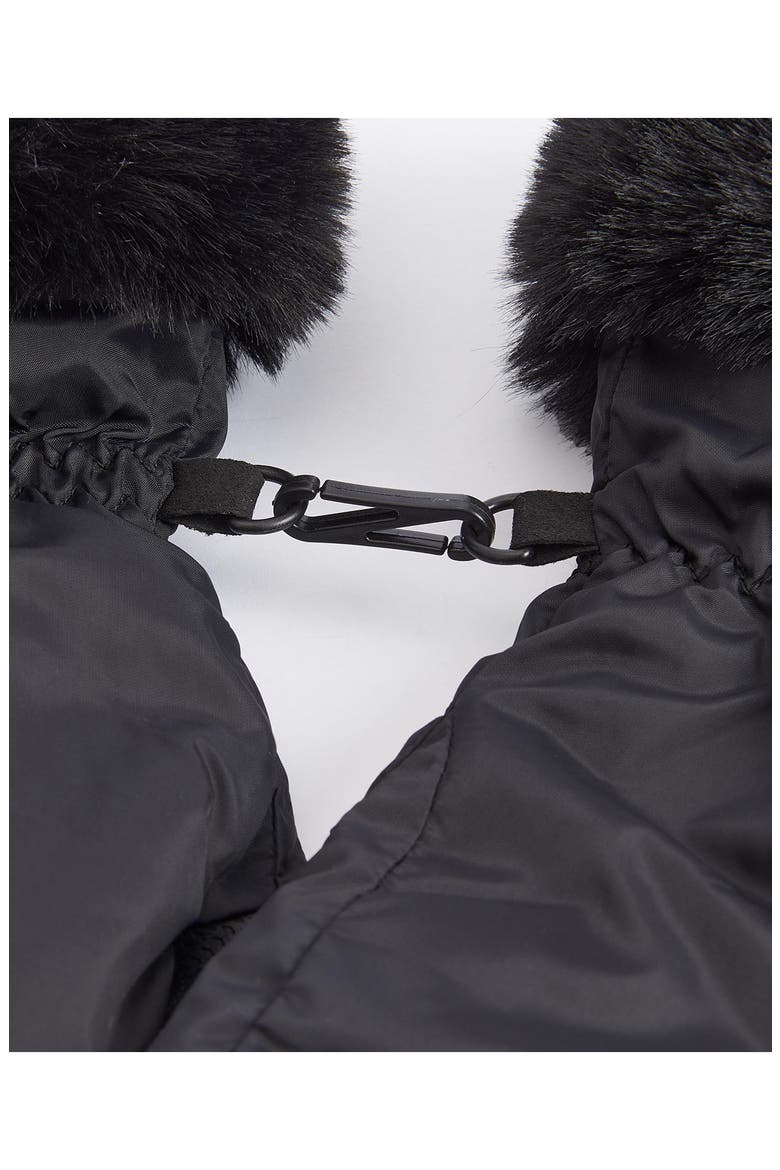 Primrose Waterproof Insulated Mittens with Faux Fur Trim, Alternate, color, BLACK I