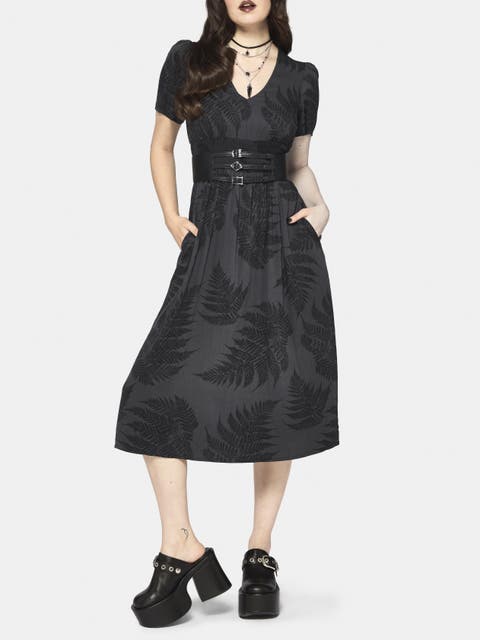 Ruin Fern Printed Midi Dress