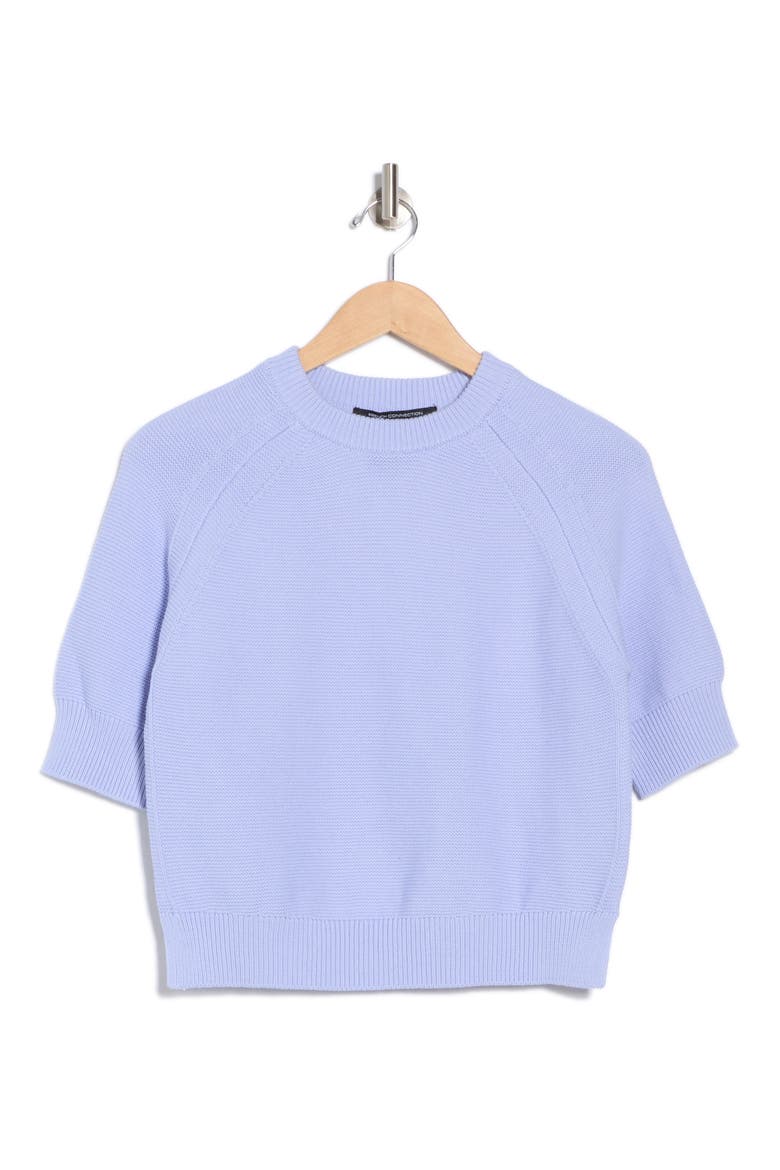 Lily Mozart Short Sleeve Cotton Sweater, Alternate, color, BLUEBELL