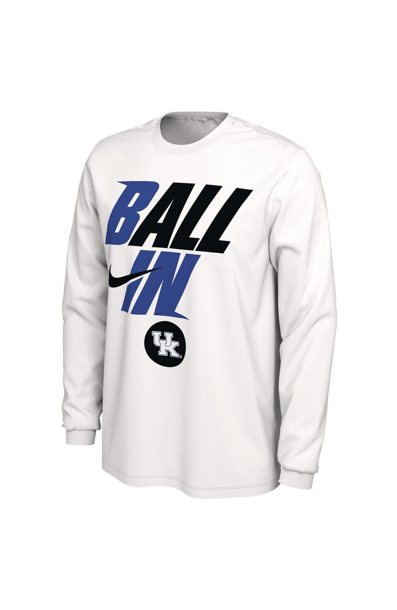 Nike Men's Nike White Kentucky Wildcats Ball In Bench Long Sleeve T-Shirt, Alternate, color, 
