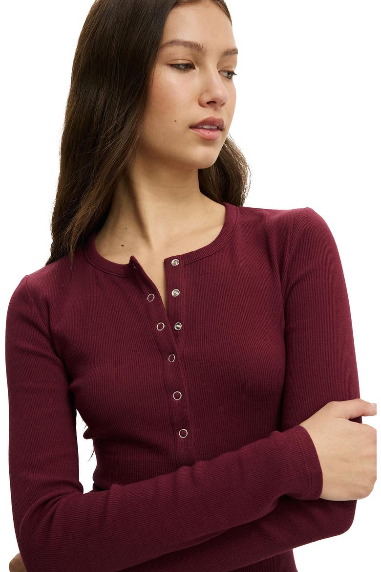 Women's Blake Henley Long Sleeve, Alternate, color, Sour Cherry