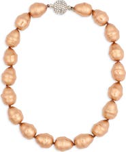 Kenneth Jay Lane Baroque Faux Pearl & Pavé Ball Necklace
