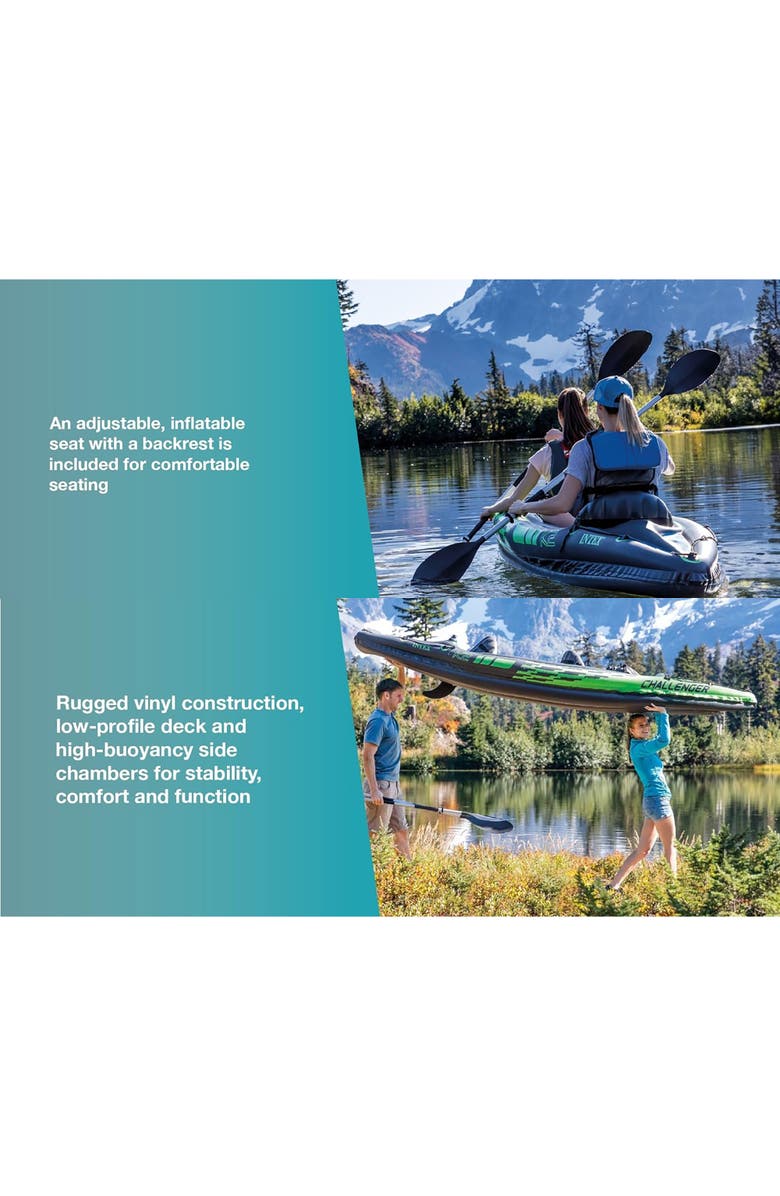 Intex Challenger K2, 2 Person 11.5 Foot Inflatable Kayak, Alternate, color, Multicolored