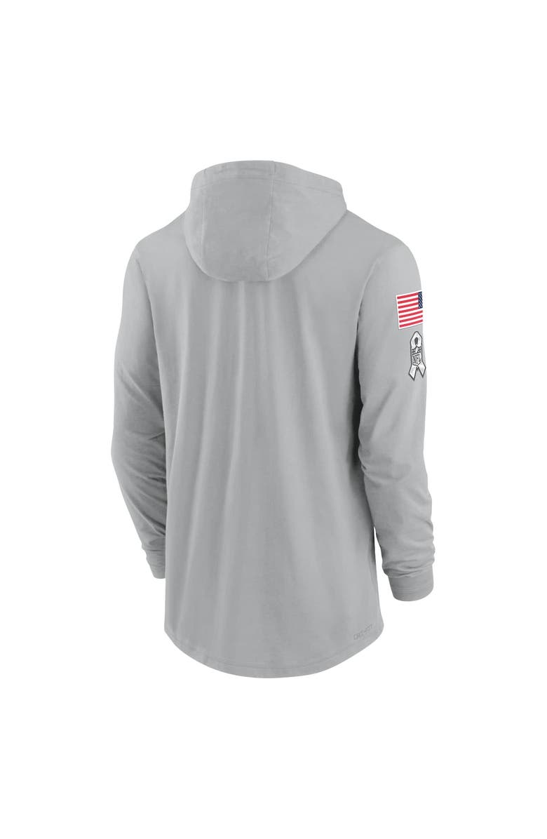 Nike Men's Nike Gray Tampa Bay Buccaneers 2024 Salute to Service Lightweight Performance Long Sleeve Hooded T-Shirt, Alternate, color, 