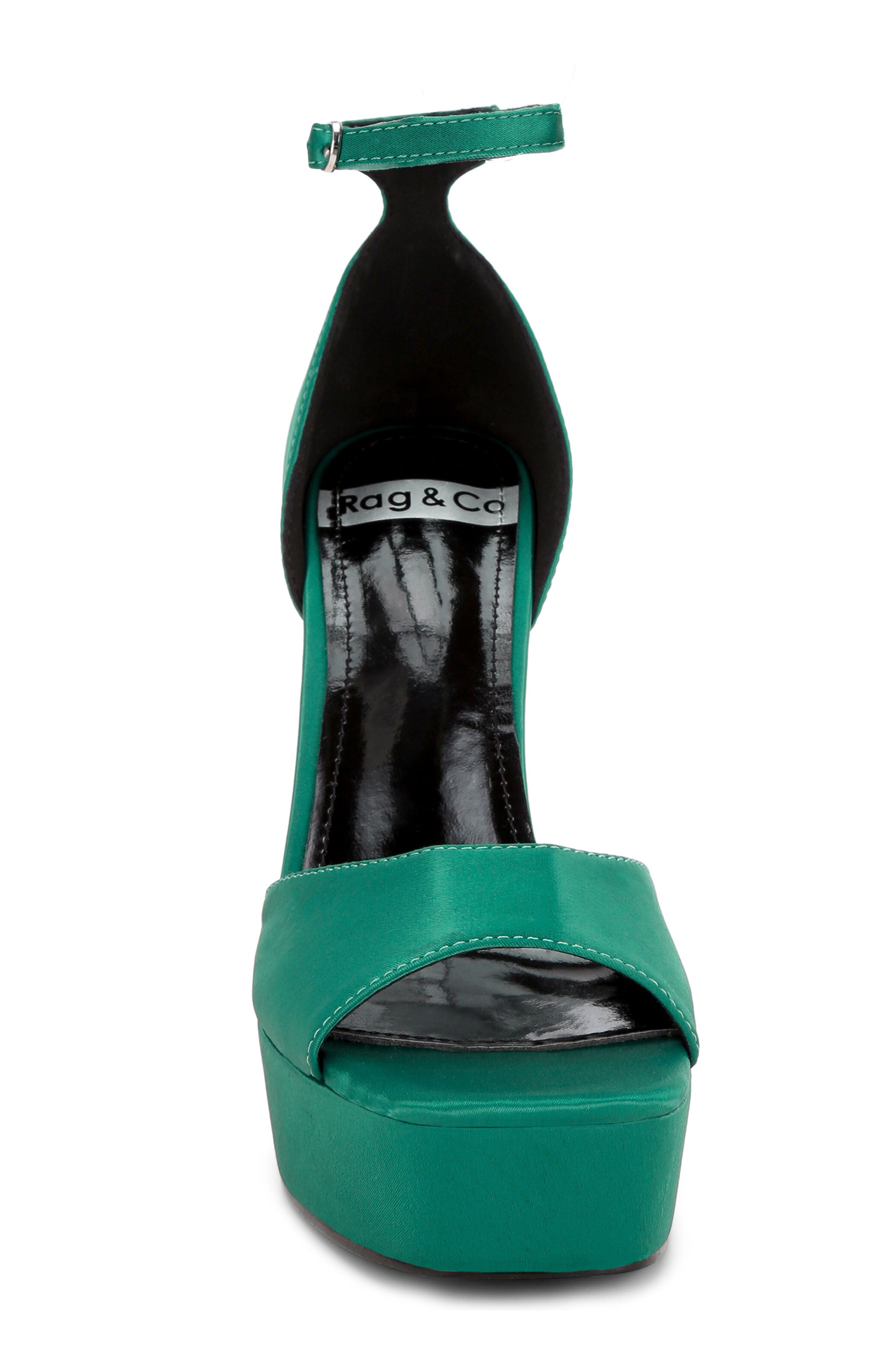 Marshis Platform Sandal, Alternate, color, GREEN SATIN