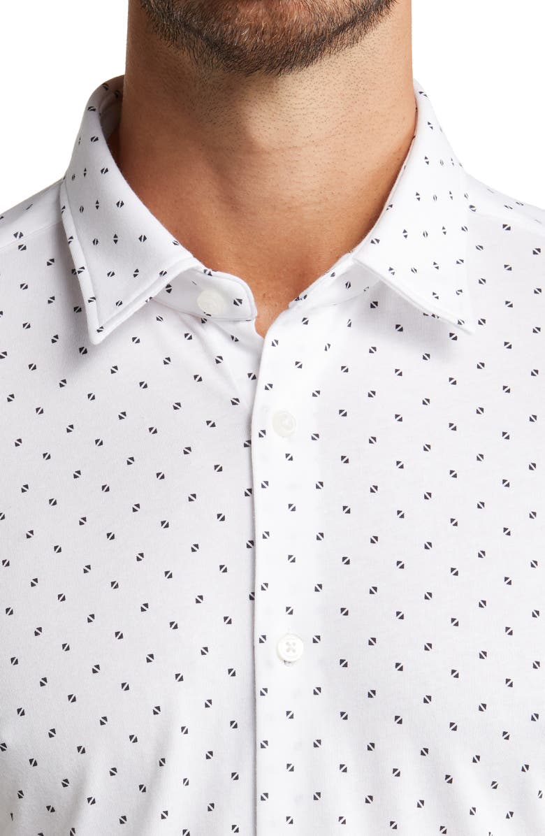 BOSS Hugo Boss Roan Slim Fit Geo Stretch Nylon Button-Up Shirt, Alternate, color, 