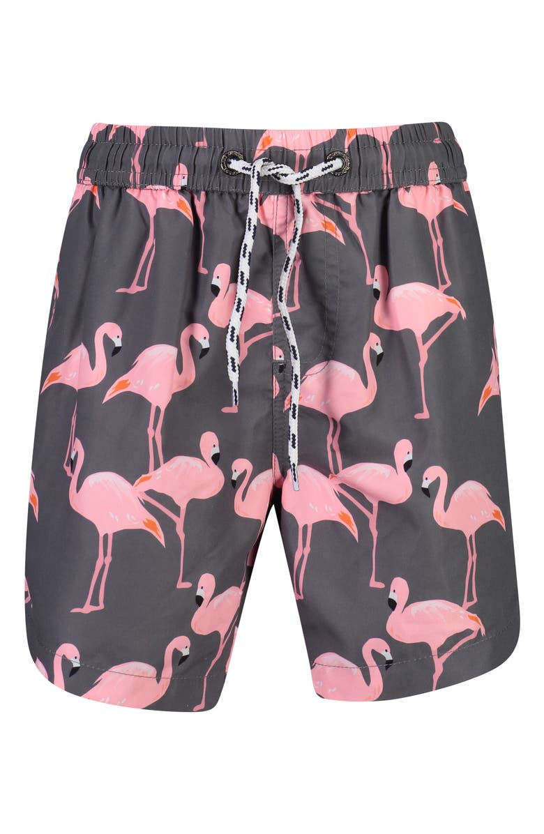 Snapper Rock Flamingo Social Swim Trunks, Main, color,