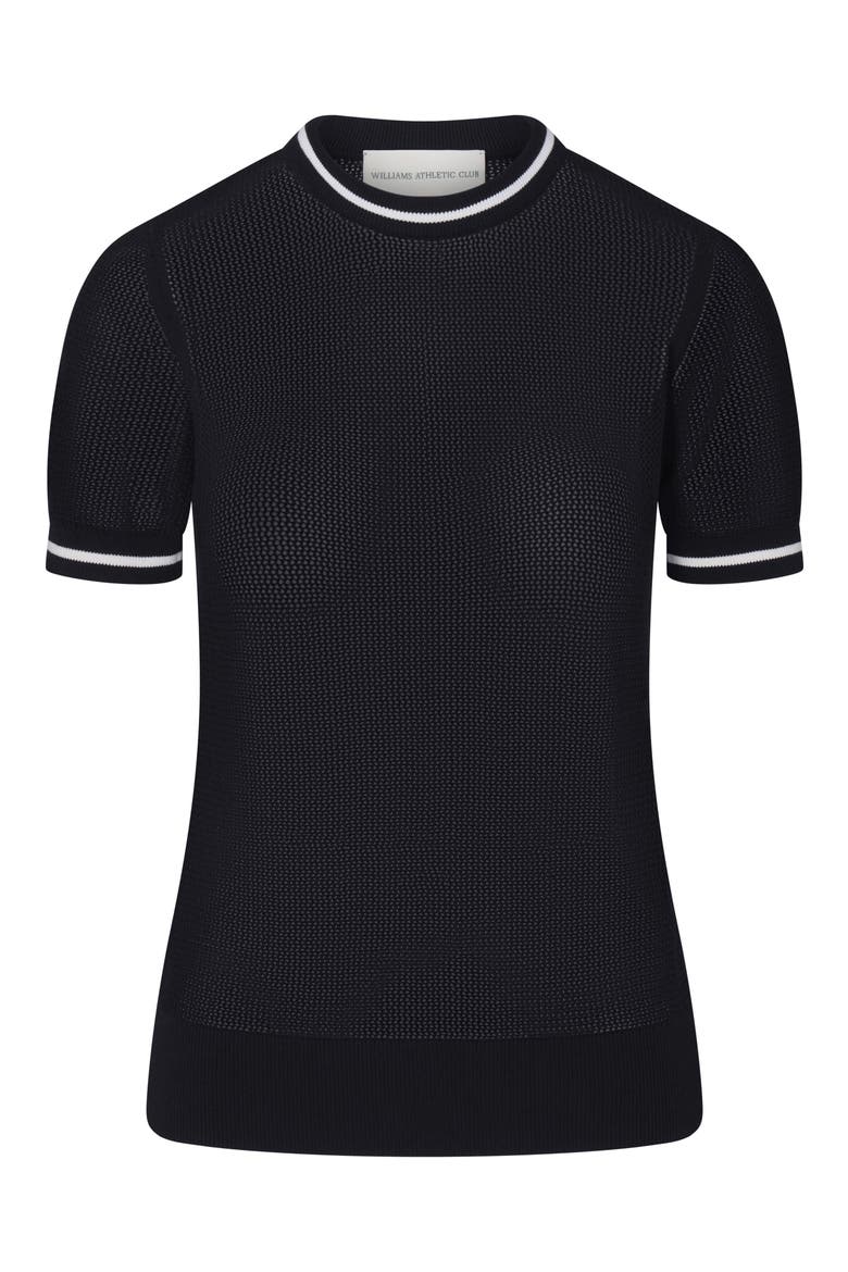 Sydney Cotton Mesh Golf T-Shirt, Alternate, color, BLACK WHITE