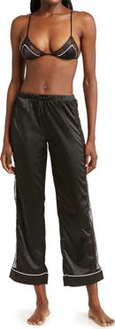 Seven ‘til Midnight Lace Trim Satin Bralette & Pants
