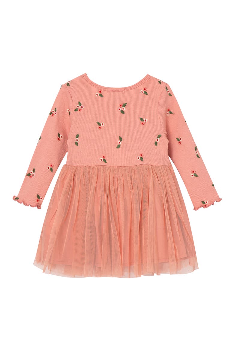 Floral Long Sleeve Tulle Dress, Alternate, color, PURPLE