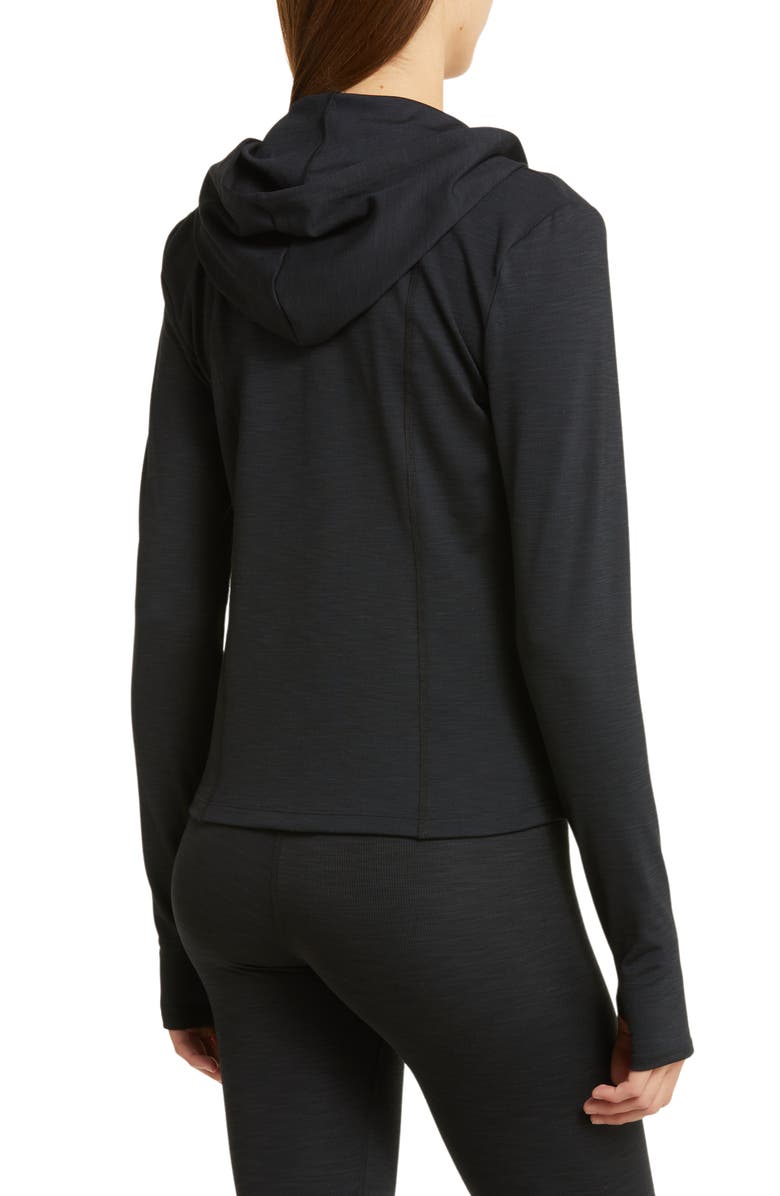 Beyond Yoga Heather Rib Zip-Up Hooded Jacket, Alternate, color,