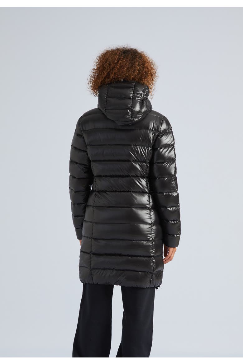 Longline Puffer Coat, Alternate, color, Black
