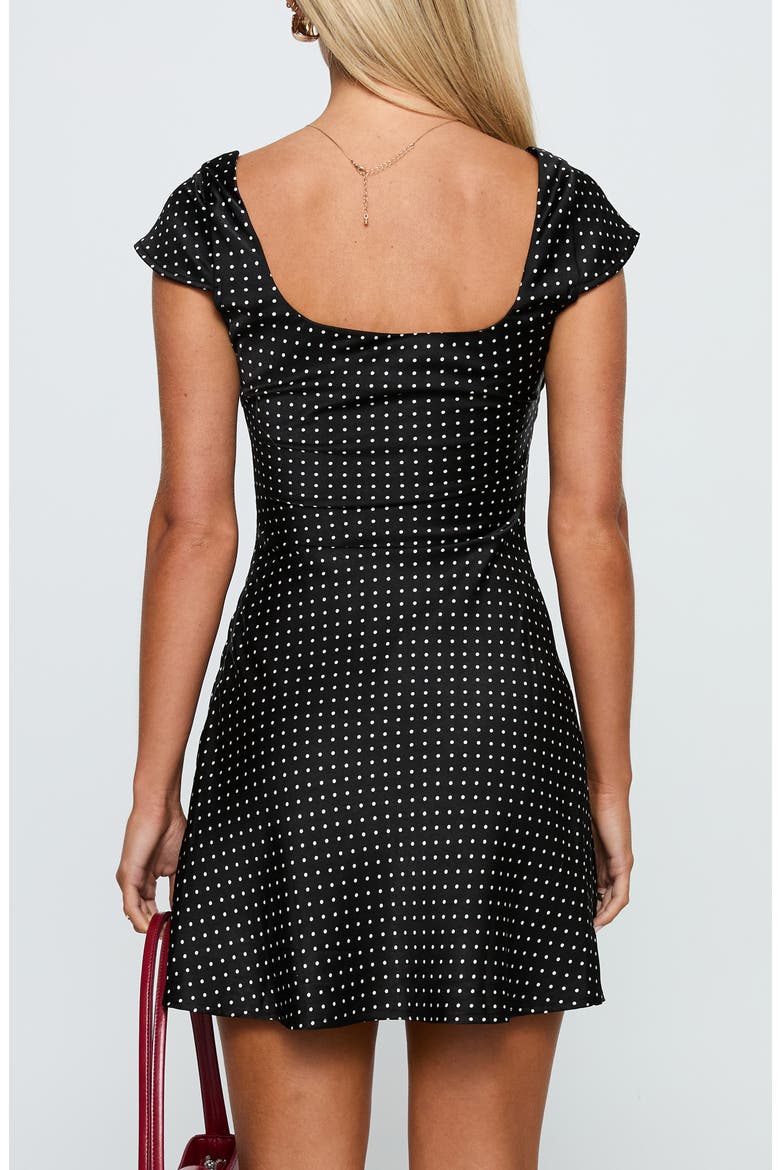 Lucienna Dot Minidress, Alternate, color, BLACK / WHITE