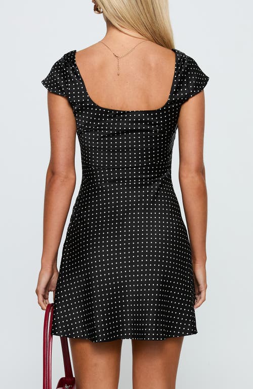 Princess Polly Lucienna Dot Minidress In Black