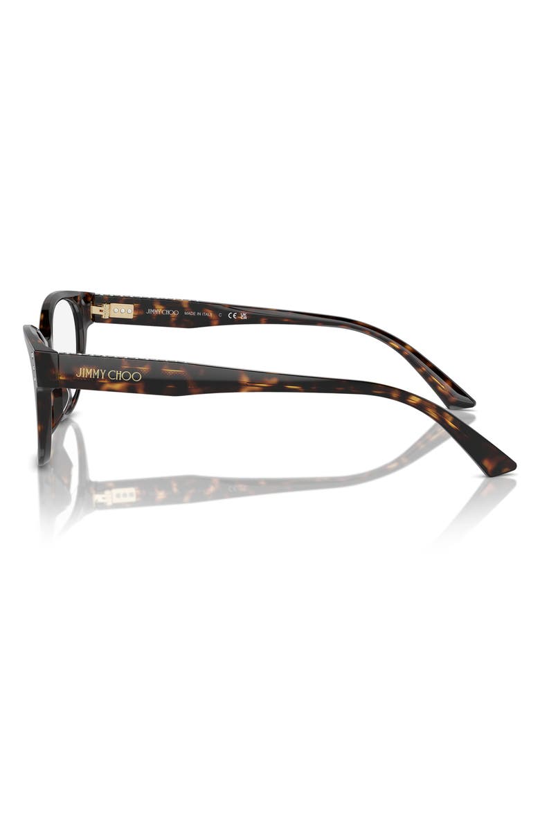 Jimmy Choo 54mm Oval Optical Glasses, Alternate, color, Havana / Demo Lens