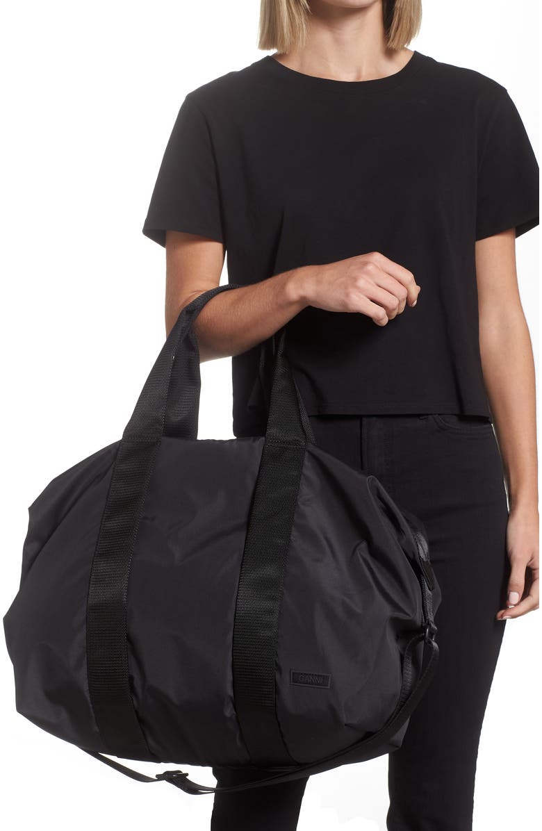 Ganni Recycled Tech Weekend Duffle Bag, Alternate, color,