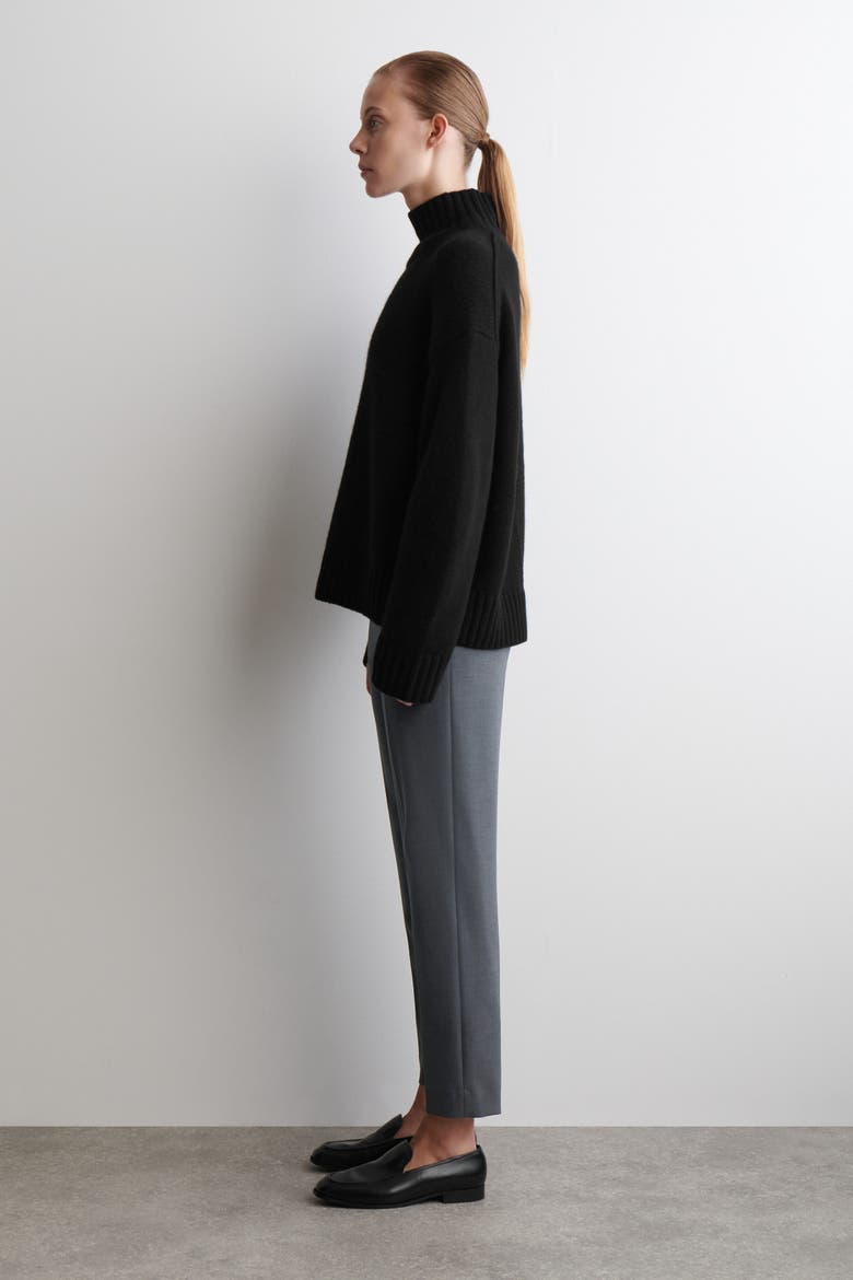 Cropped Slim-Leg Pants, Alternate, color, GRAY MÉLANGE
