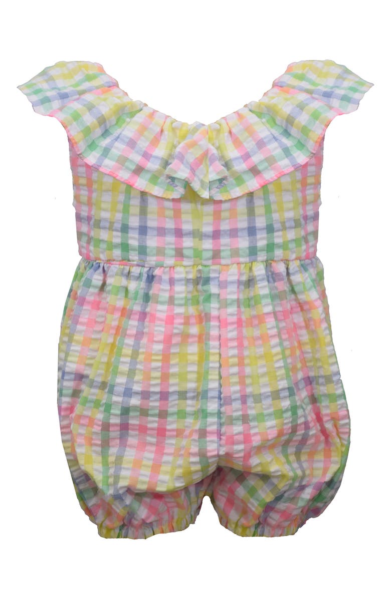Iris & Ivy Seersucker Gingham Bubble Romper, Alternate, color, Pink Multi