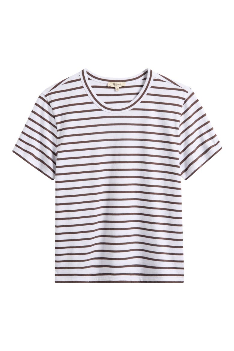 Perfect Stripe Cotton Crewneck T-Shirt, Alternate, color, ROASTED CHICORY