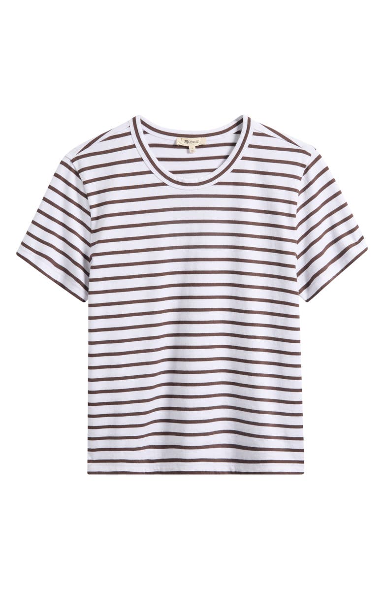 Madewell Perfect Stripe Cotton Crewneck T-Shirt, Alternate, color, Roasted Chicory