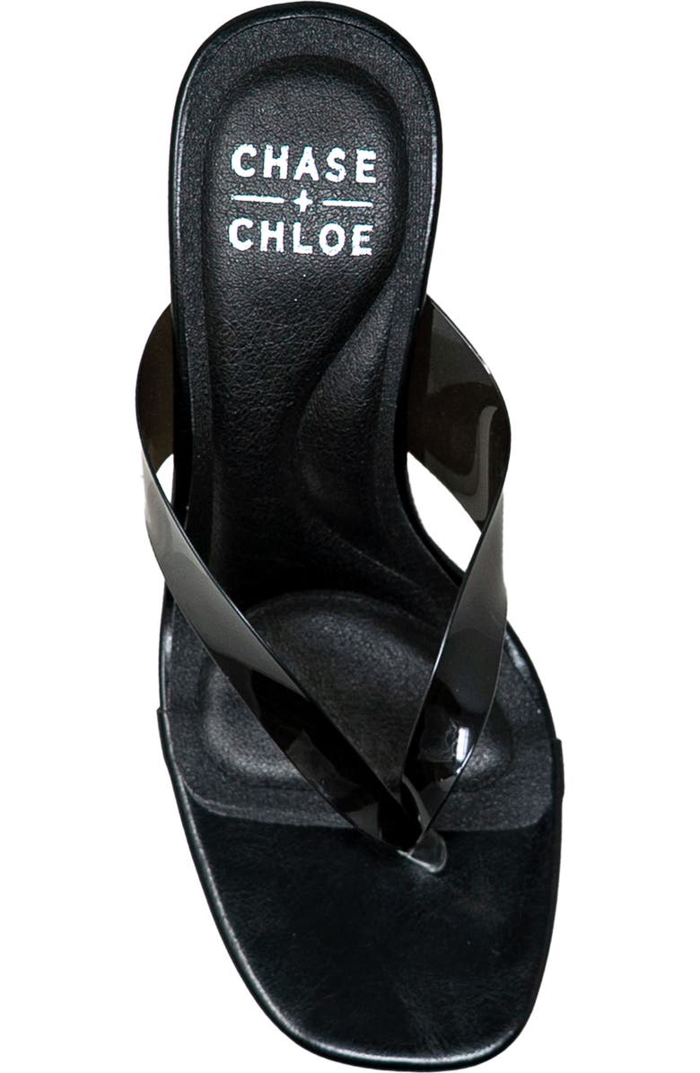 CHASE AND CHLOE Translucent Strap Block Heel Sandal, Alternate, color, Black