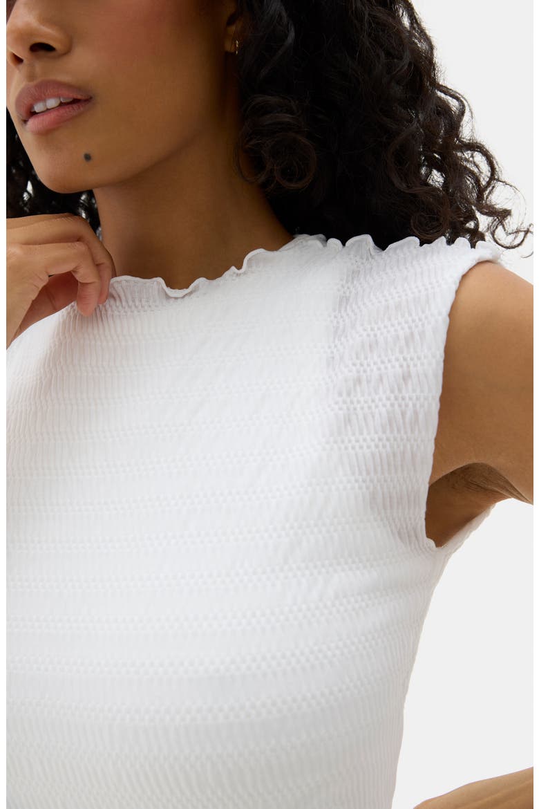 Ynes Smocked Top, Alternate, color, WHITE