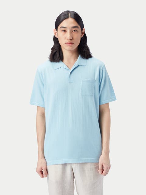 Men's Cotton Silk Cashmere Blend Polo Shirt