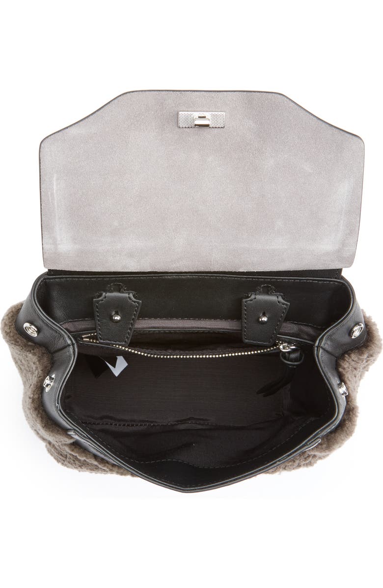 rag & bone Small Pilot Leather & Genuine Shearling Backpack, Alternate, color,