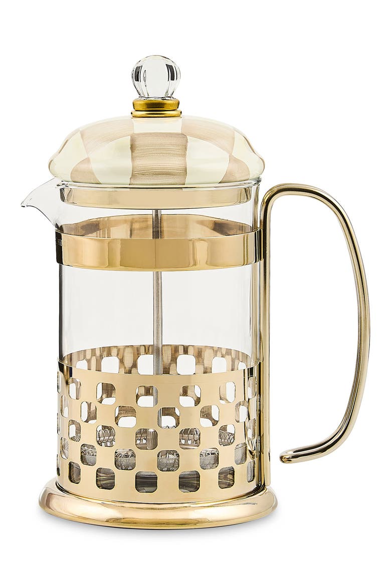Mocha Check French Press, Alternate, color, MOCHA