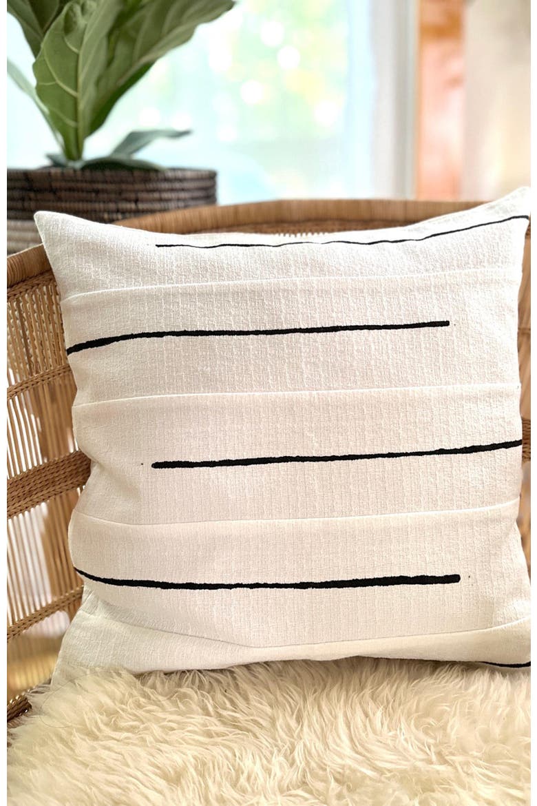 Crossing Lines White Sadza Pillow Cover 46Cm, Main, color, White