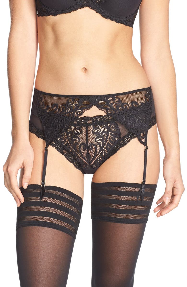 Natori Feathers Garter Belt, Main, color, 