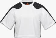 MCM Laurel Cropped T-Shirt in Organic Cotton and Monogram ECONYL