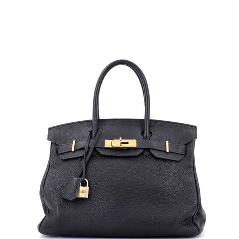 Birkin Handbag Black Togo with Gold Hardware 30