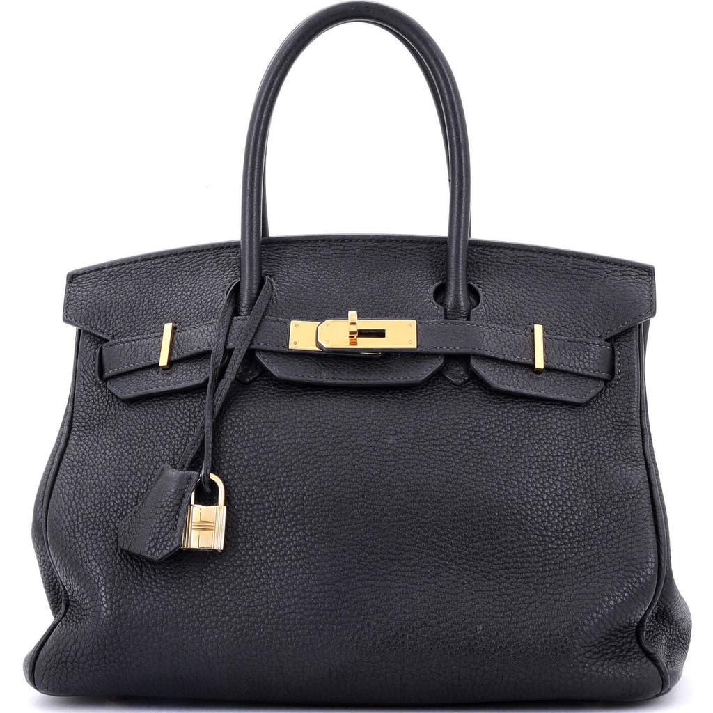 Pre-owned Hermes Hermes Birkin Handbag Black Togo With Gold Hardware 30 In Black