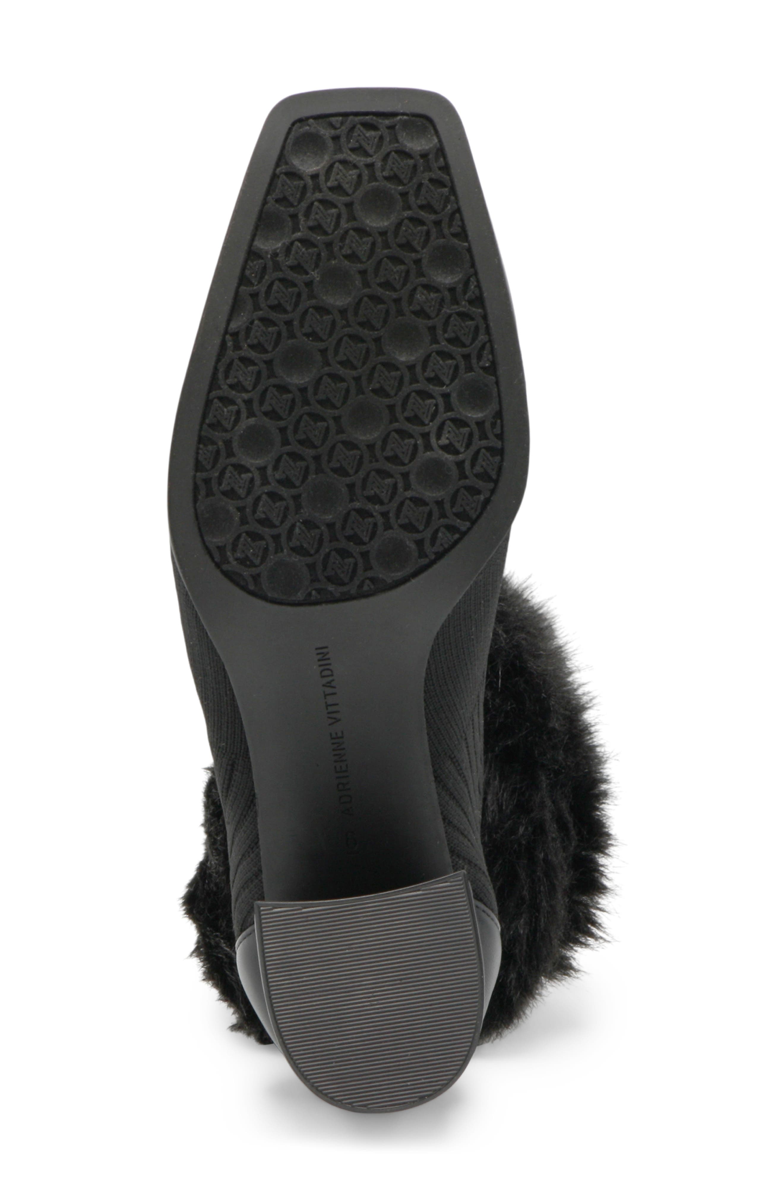 Adrienne Vittadini Jalo Faux Fur Cuff Bootie, Alternate, color, Black-Kf