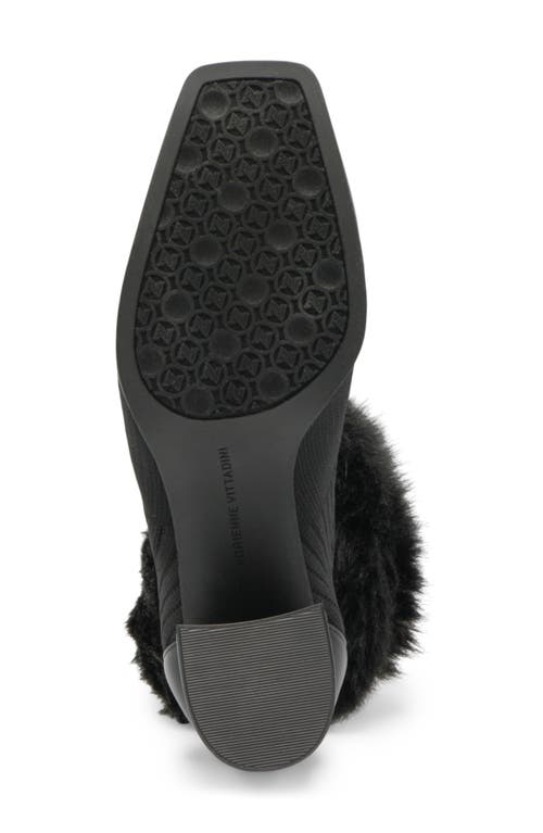 Adrienne Vittadini Jalo Faux Fur Cuff Bootie In Black