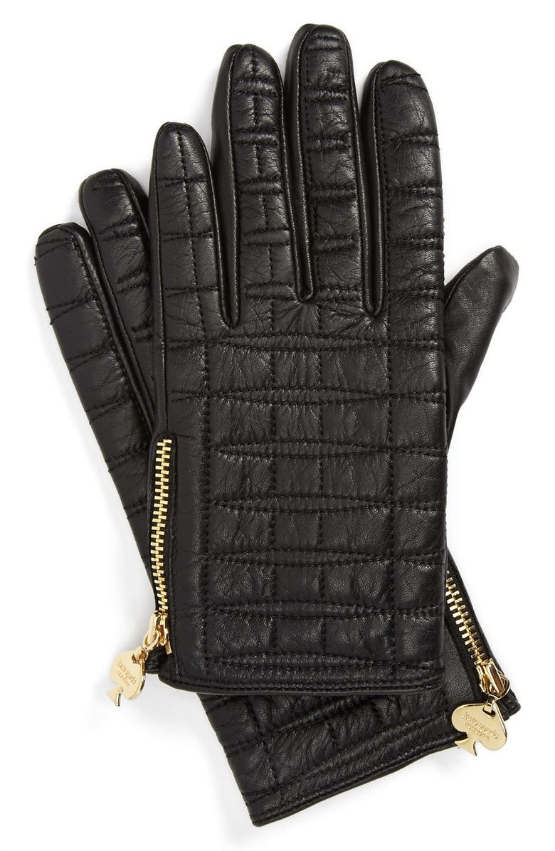 Kate Spade New York quilted logo glove, Main, color, 