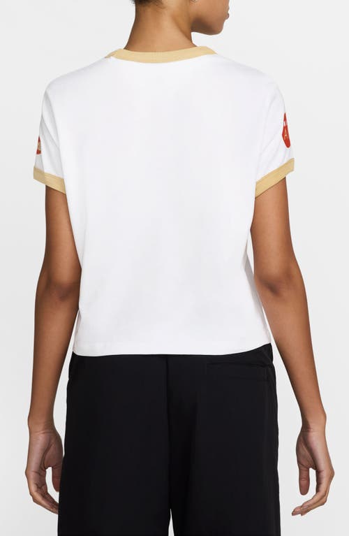 Nike Sportswear Club Checkerboard Swoosh Graphic T-shirt In White