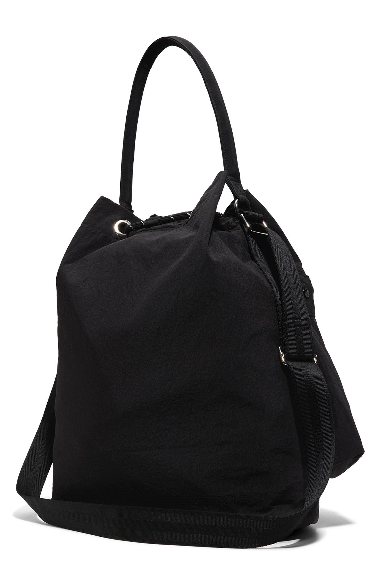 Anywhere Drawstring Tote, Alternate, color, BLACK/TRICOLOR