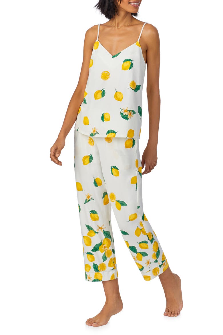 Stretch Organic Cotton Jersey Crop Pajamas, Alternate, color, MAIN SQUEEZE BORDER